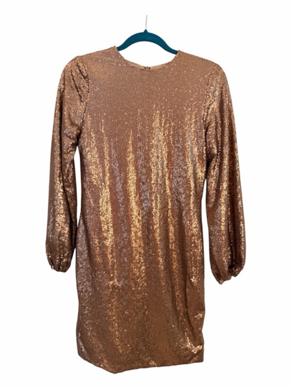 PINK LILY M Gold Mini-Sequin Party Dress